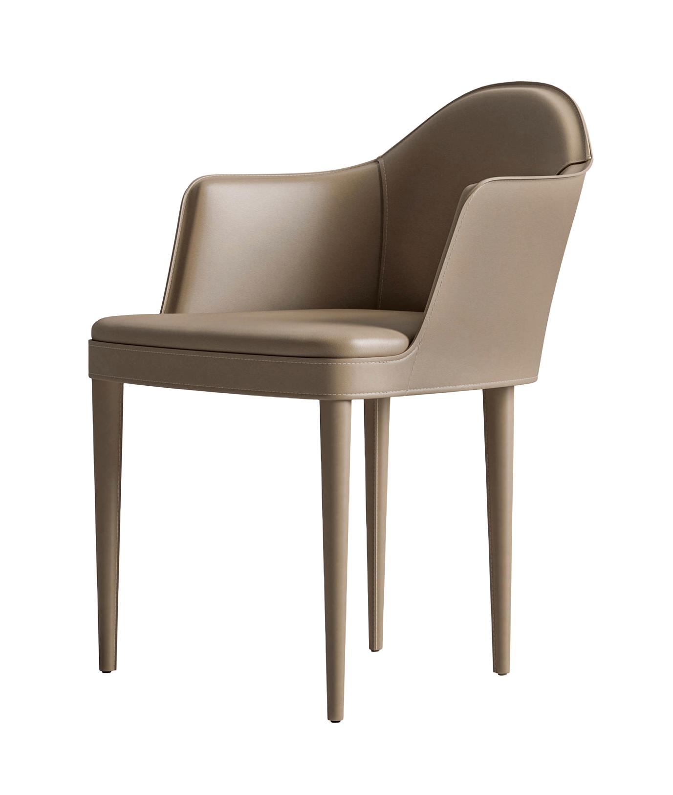 Leren stoel met armleuningen