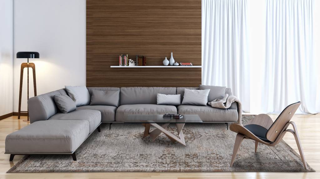 Vintage Style Grey Ebony tapijt | Maat: 280 × 390 cm