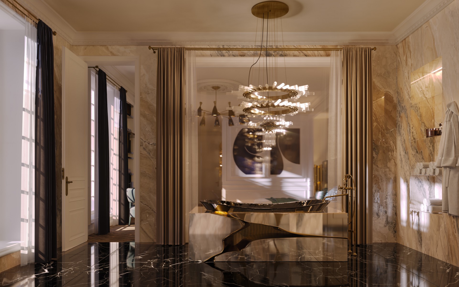 Gebroken ontwerp badkuip