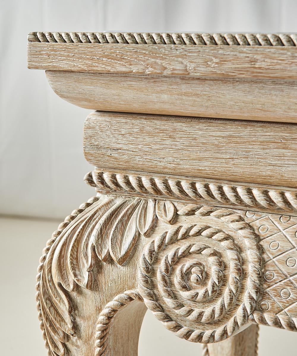 York Venetian White Oak mini console