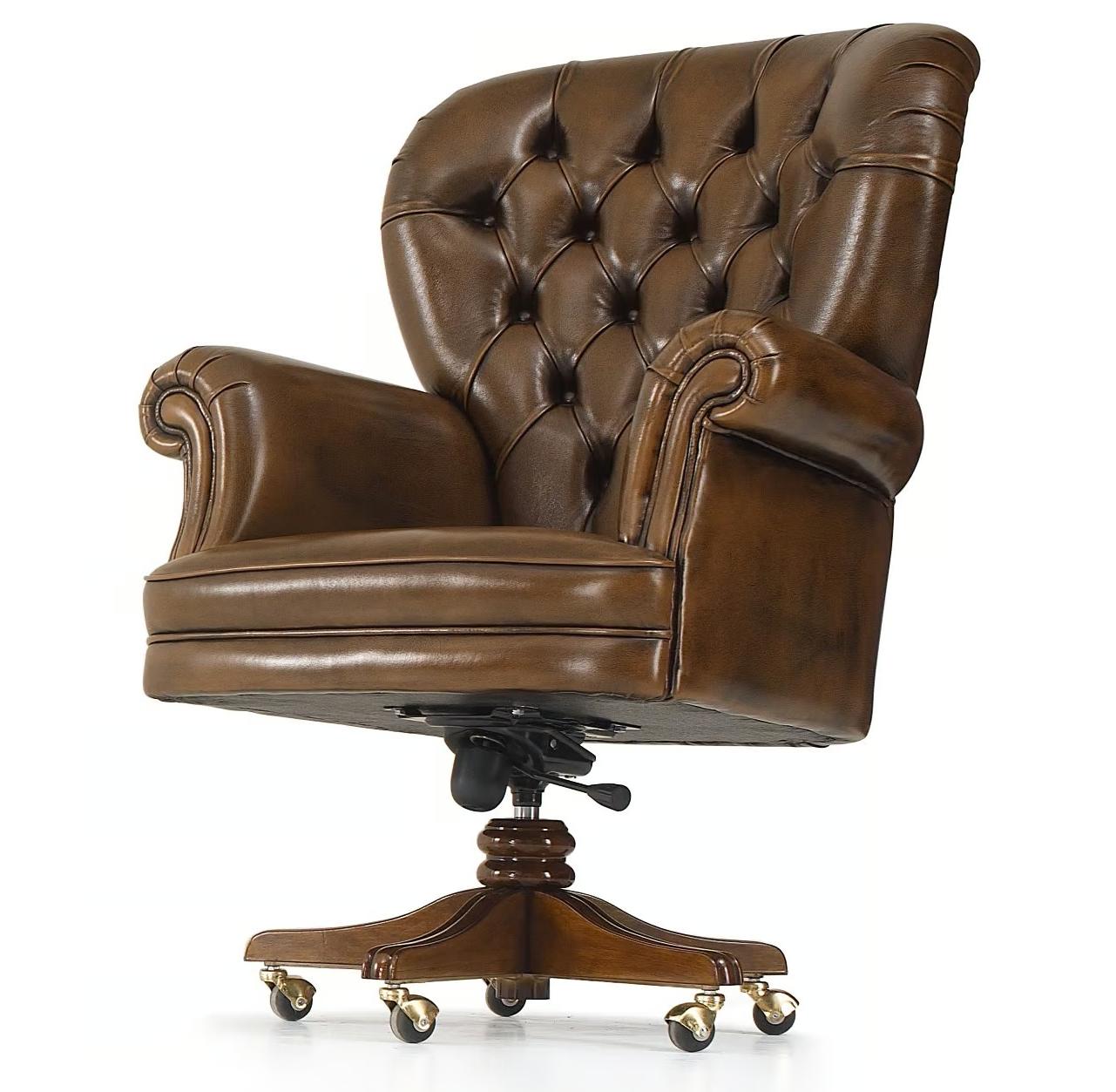 Dolcevita leren fauteuil met 5-spaaks draaivoet
