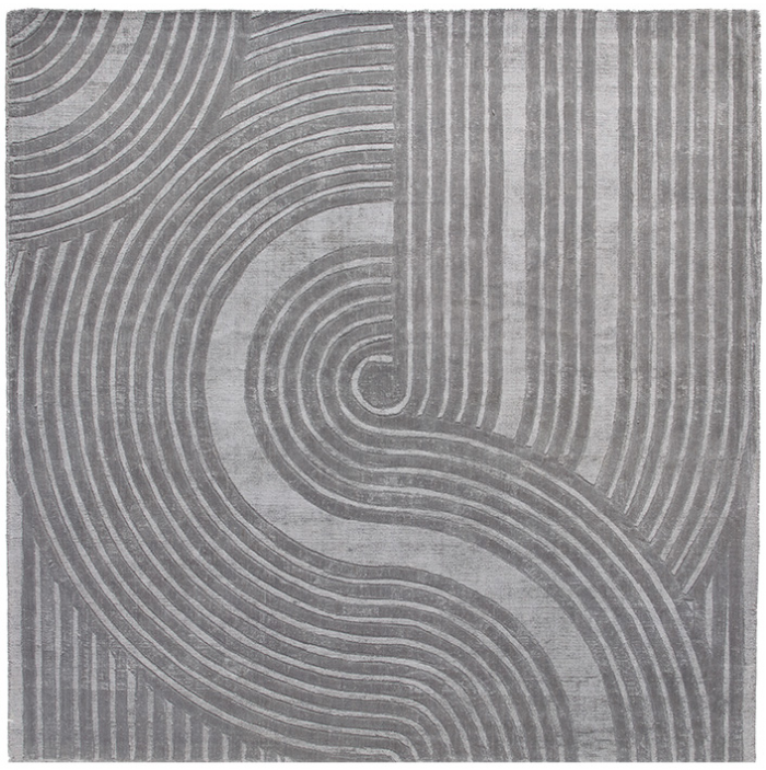 Modern designer Grey tapijt | Maat: 200 × 200 cm