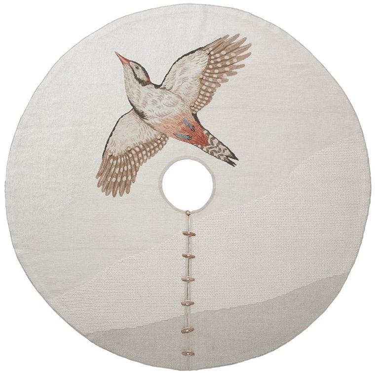 Migratie pettirosso cirkel designer handgeweven vloerkleed