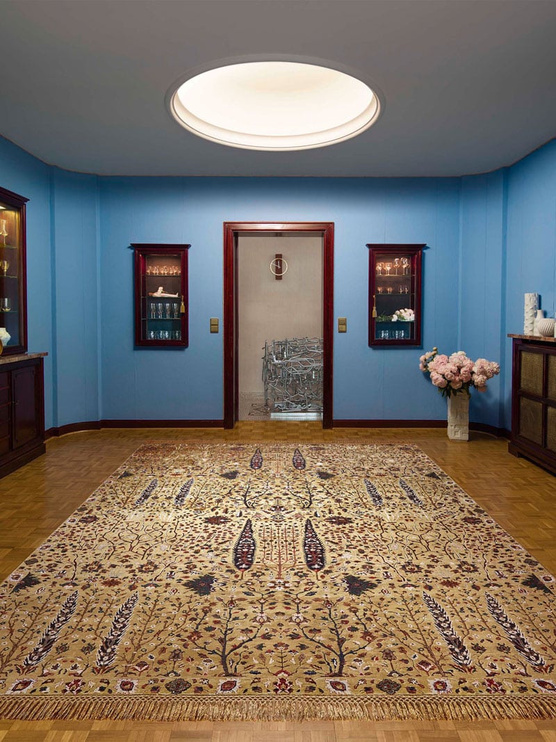 Pine Garden Gold luxe tapijt | Maat: 305 × 427 cm