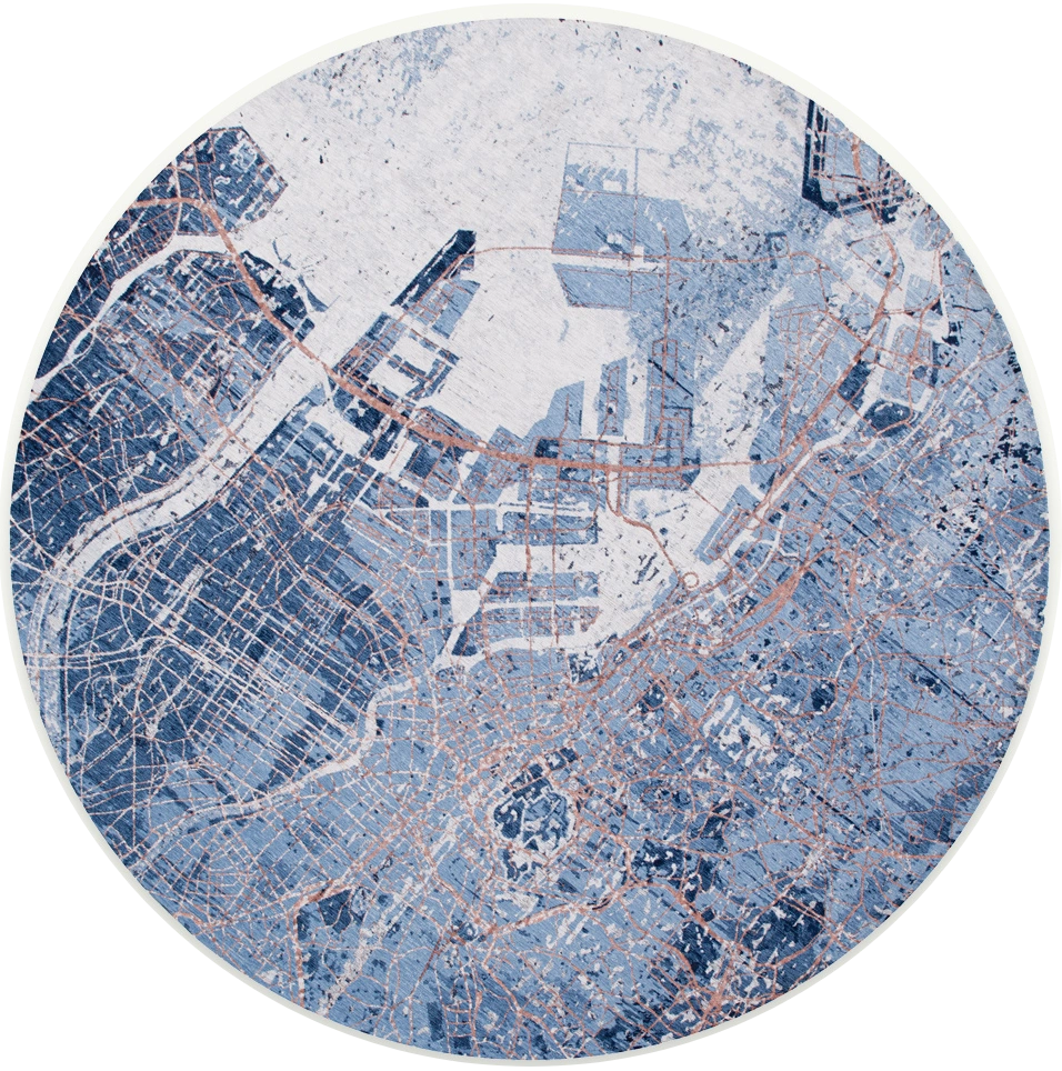 Conductive Blue rond tapijt | Maat: Ø 240 cm