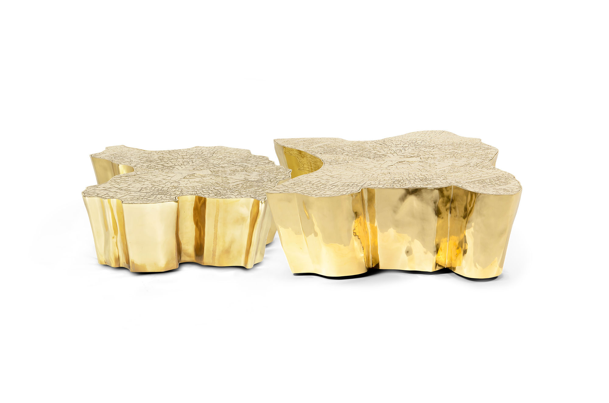Paradise gouden salontafel | Afmetingen: B 123 × D 102 × H 30 cm