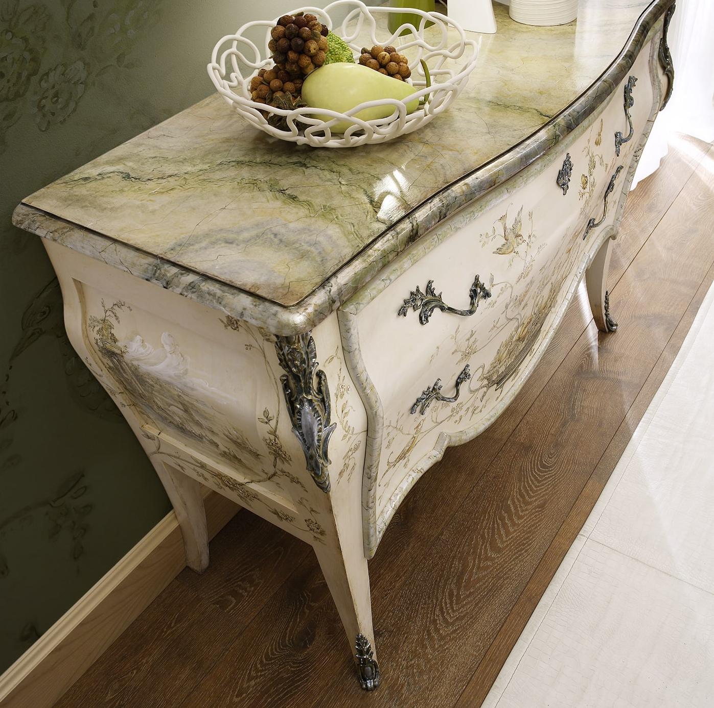 Baroque-stijl commode met beschilderd hout