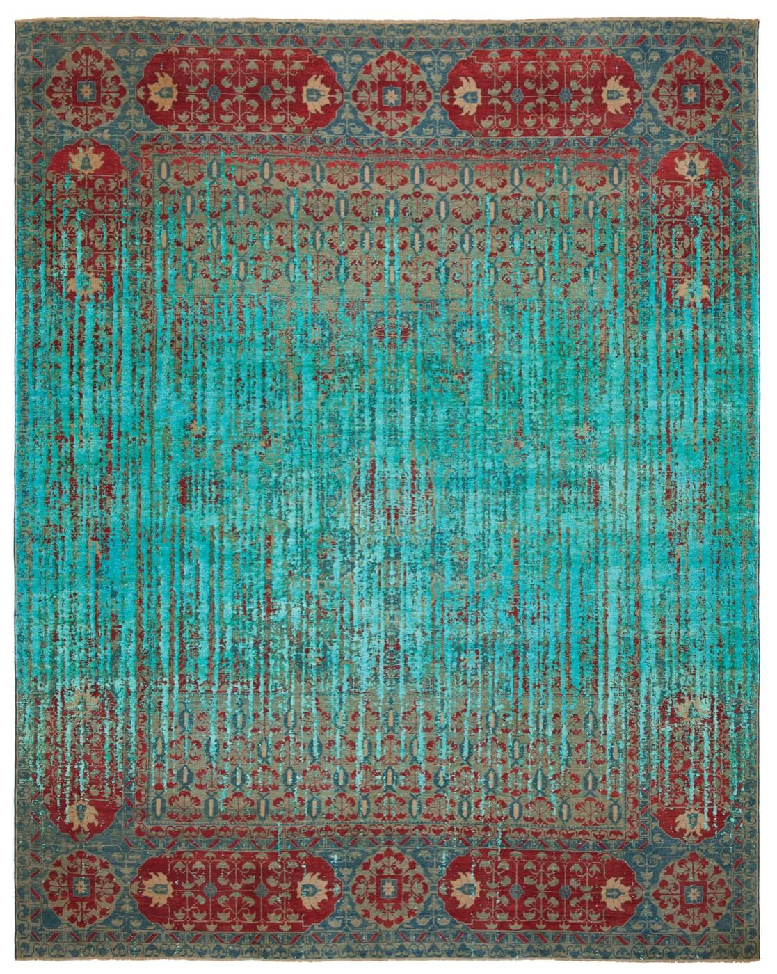 Mamluk kensington double vendetta rood d zijde vloerkleed