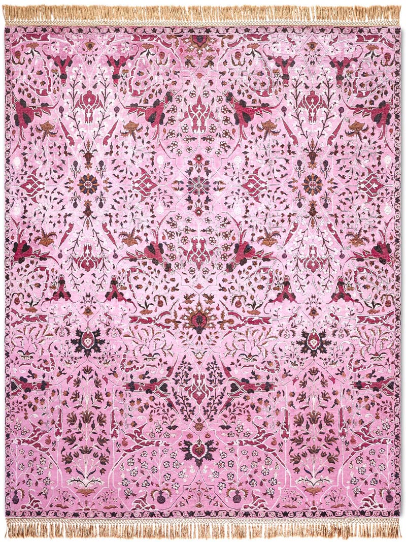 Teheran Pink handgemaakte luxe tapijt | Maat: 170 × 240 cm