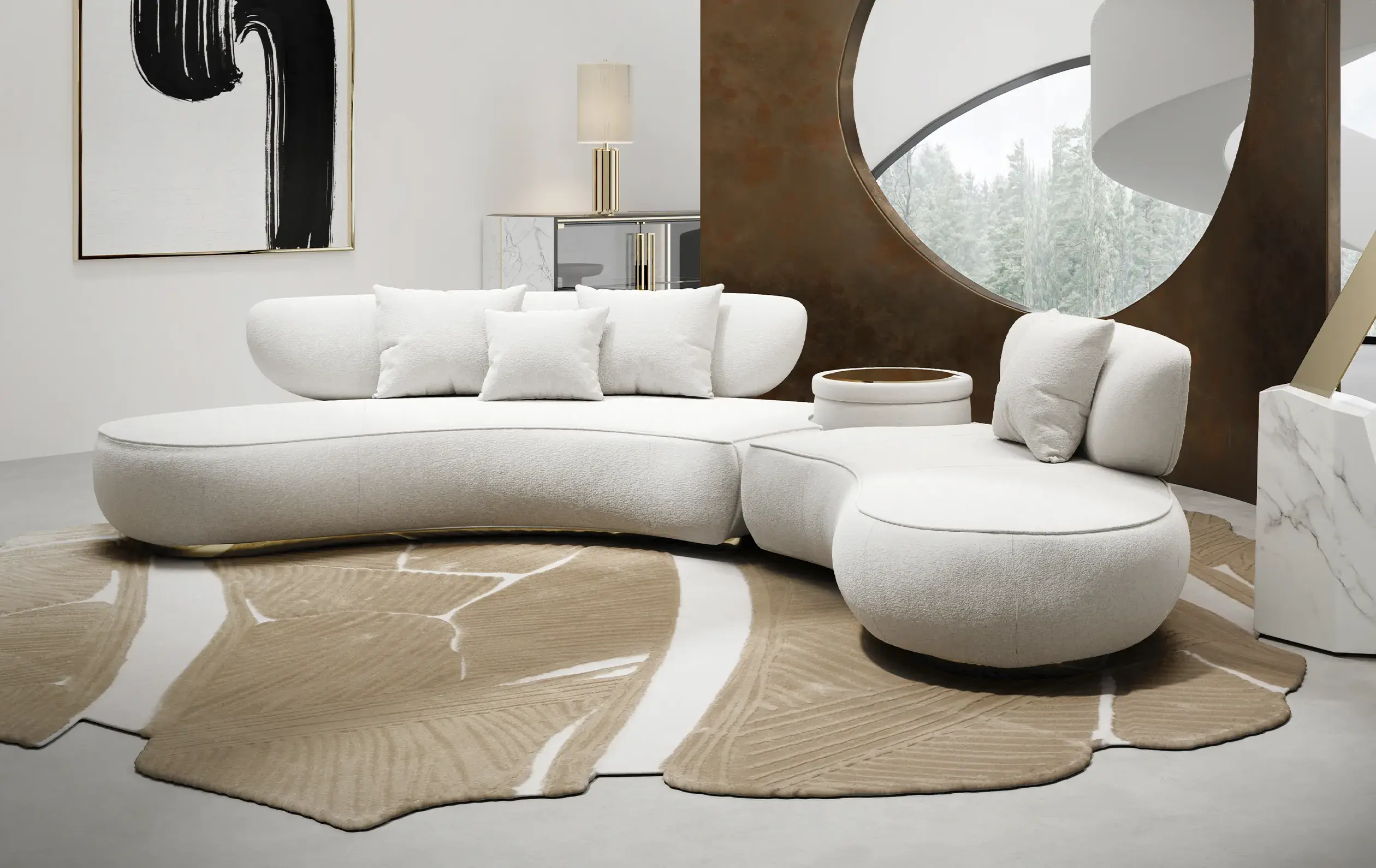 Lattice ronde bank - 5