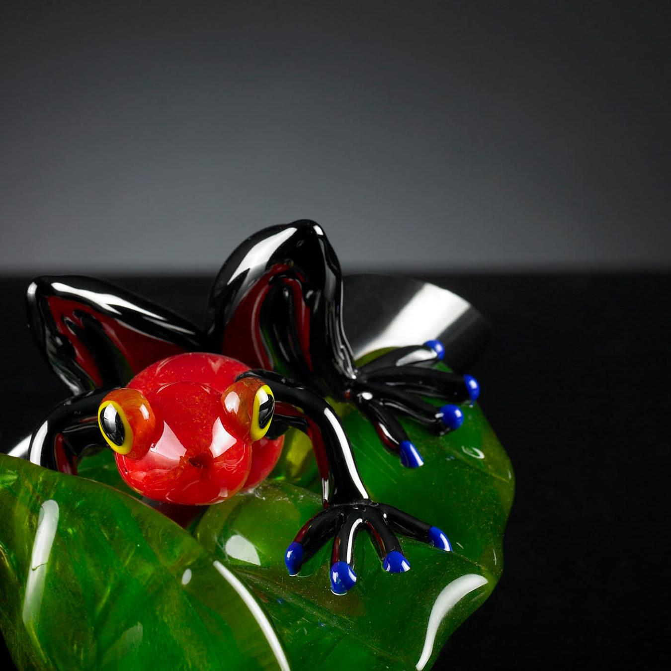 Rode kikker op blad figuur