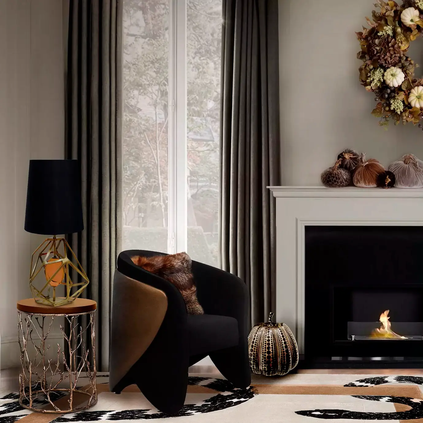 Elowen synthetisch leren bijzettafel