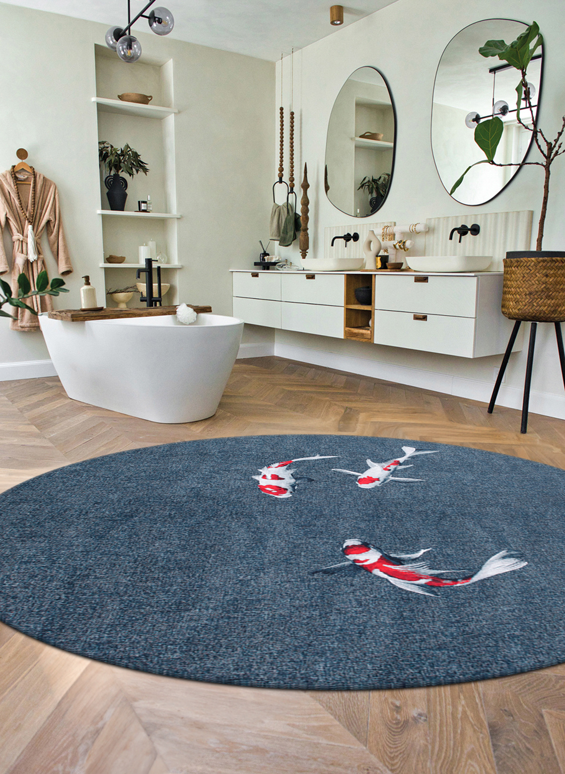 Japanese Pond rond tapijt | Maat: Ø 240 cm