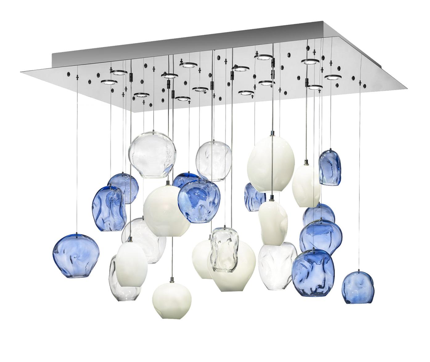 Blue Motion Murano Glas Kroonluchter