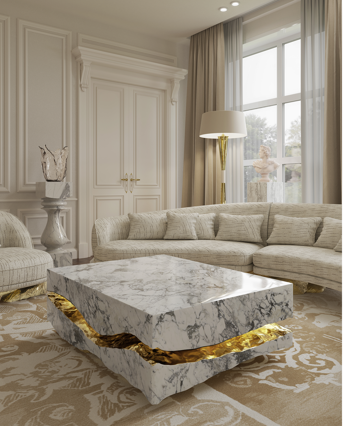 Boulder Carrara marmeren tafel