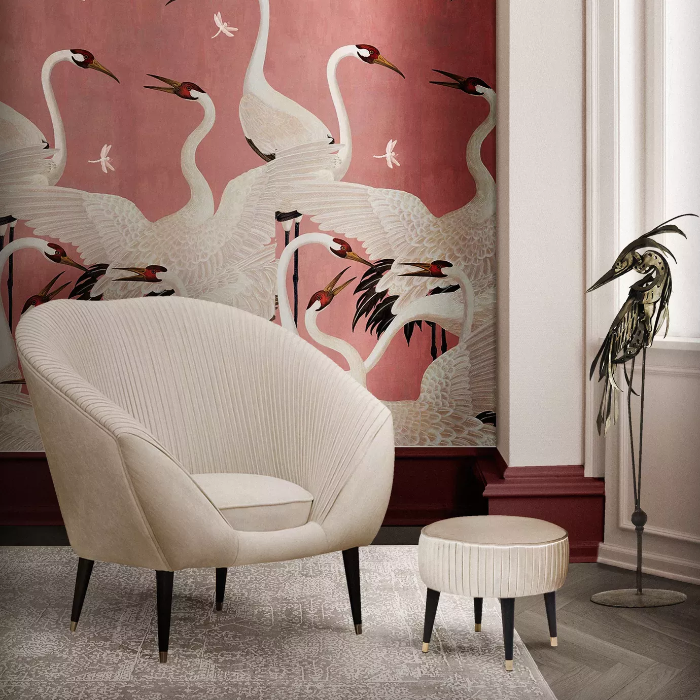 Hana stoel en voetensteun