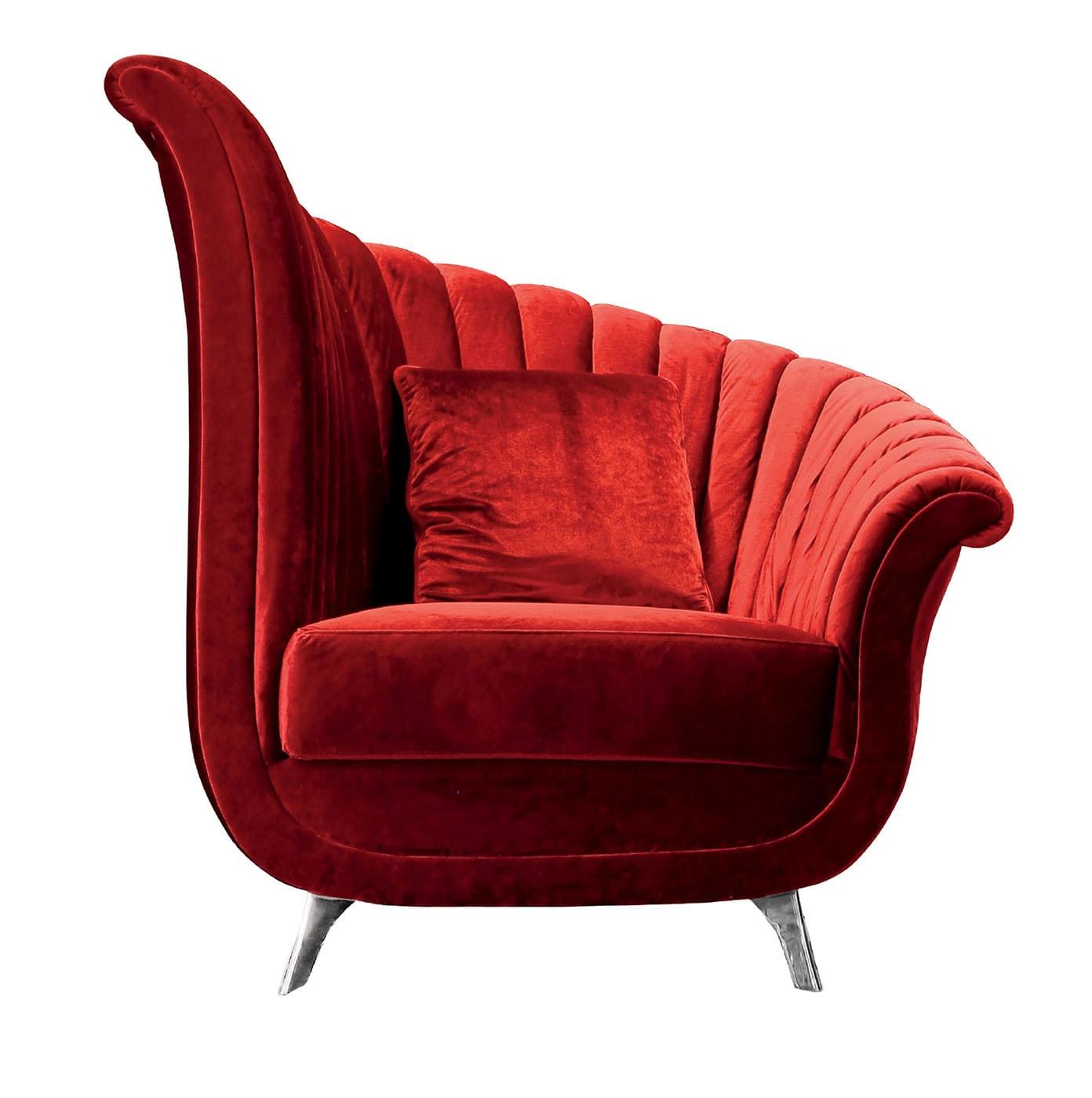 Fauteuil in rood fluweel