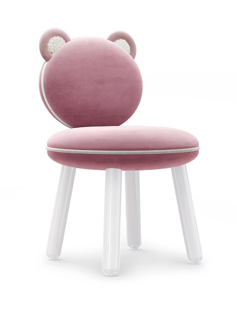 Fluffy Bear roze kinderstoel