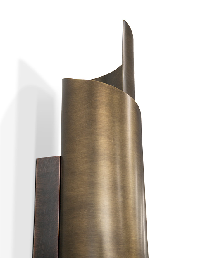 Verouderd messing wandlamp