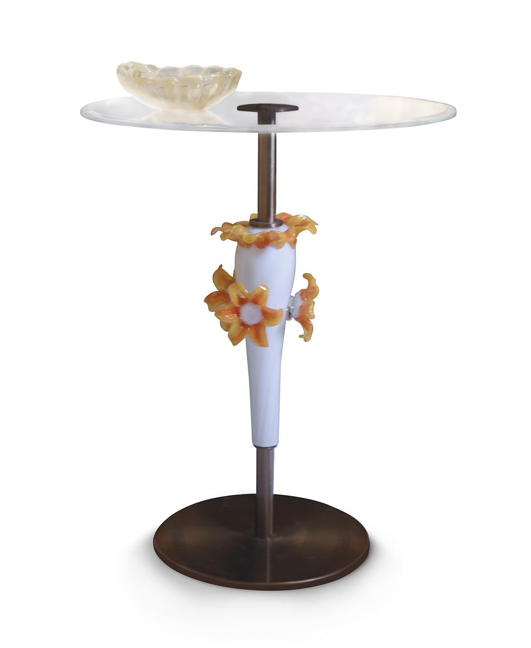 Bijzettafel met Murano glazen blad