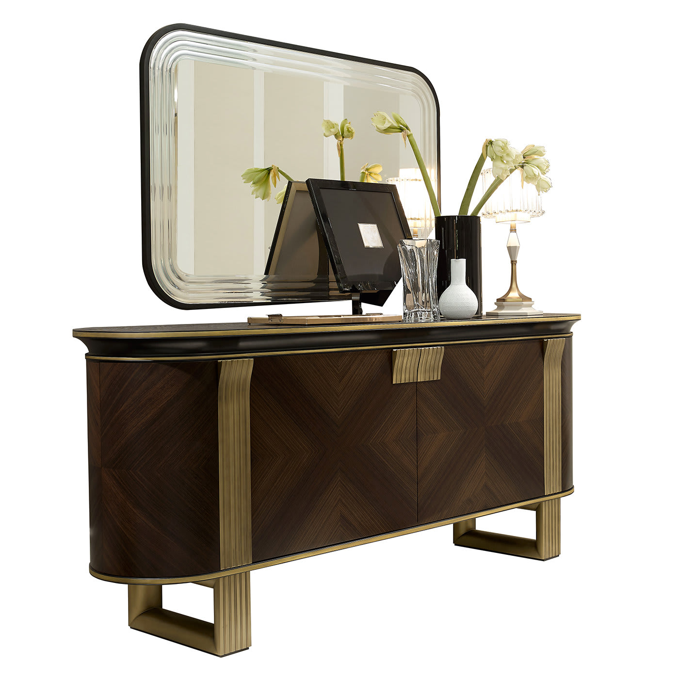 Rozenhout Italiaans dressoir | Configuratie: Met spiegel