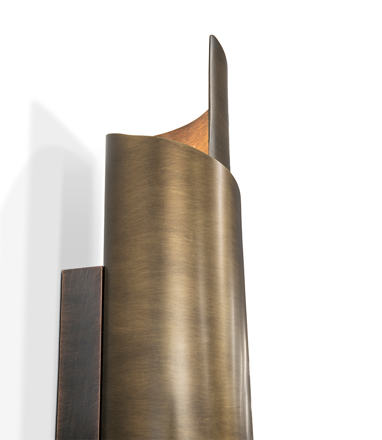 Verouderd messing wandlamp