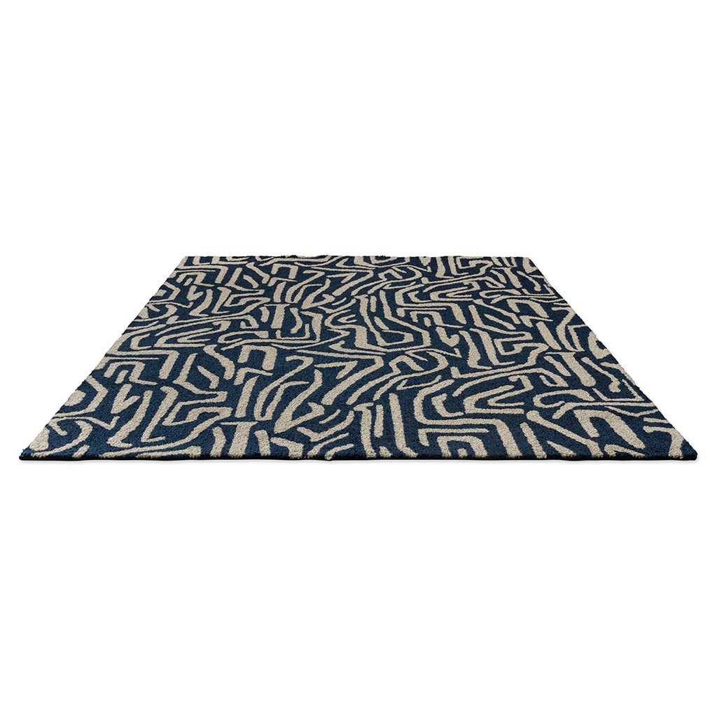 Melodic blauw outdoor tapijt | Maat: 140 × 200 cm