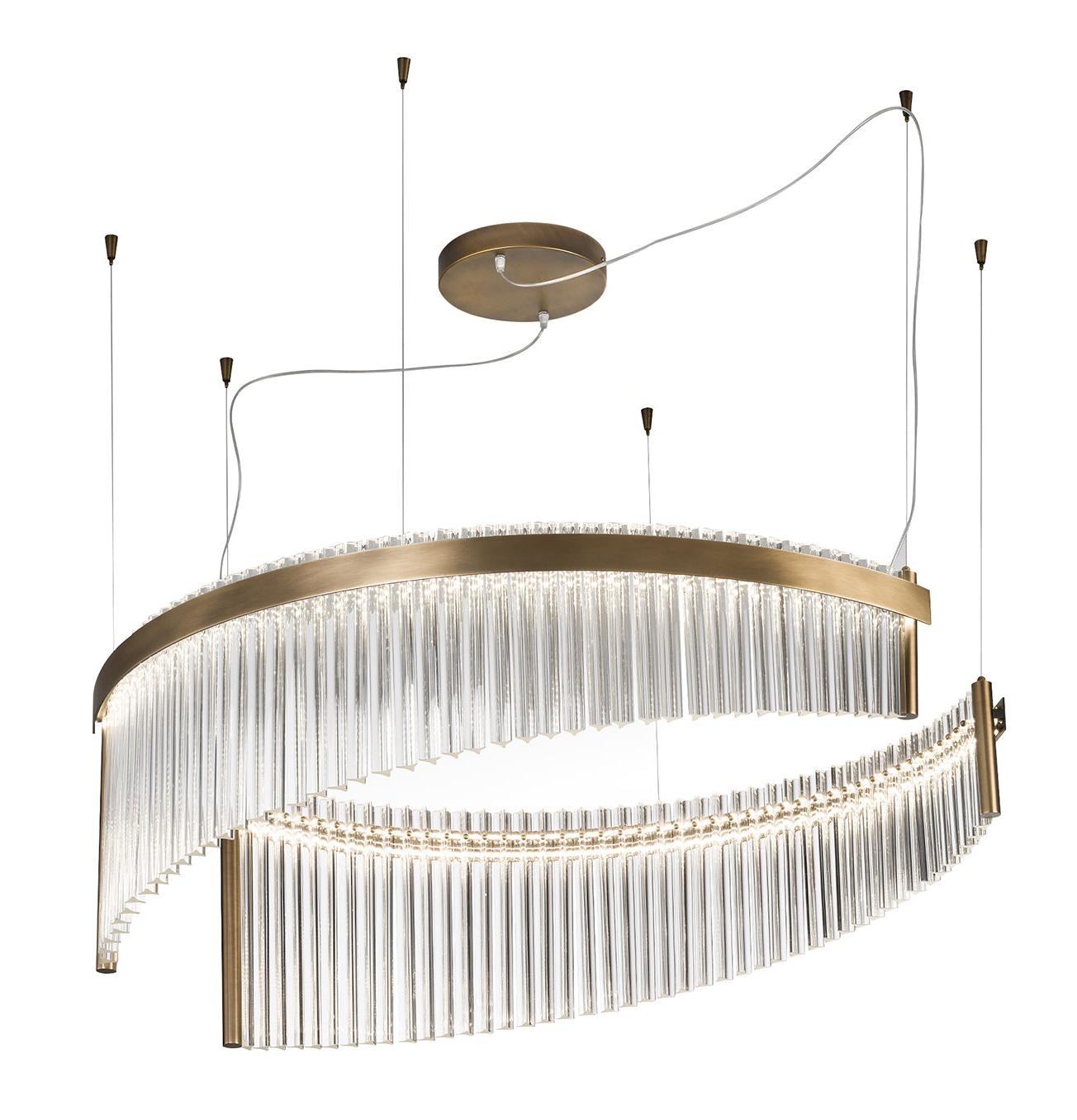 Transparante Murano Glas Kroonluchter met Dubbele LED Verlichting