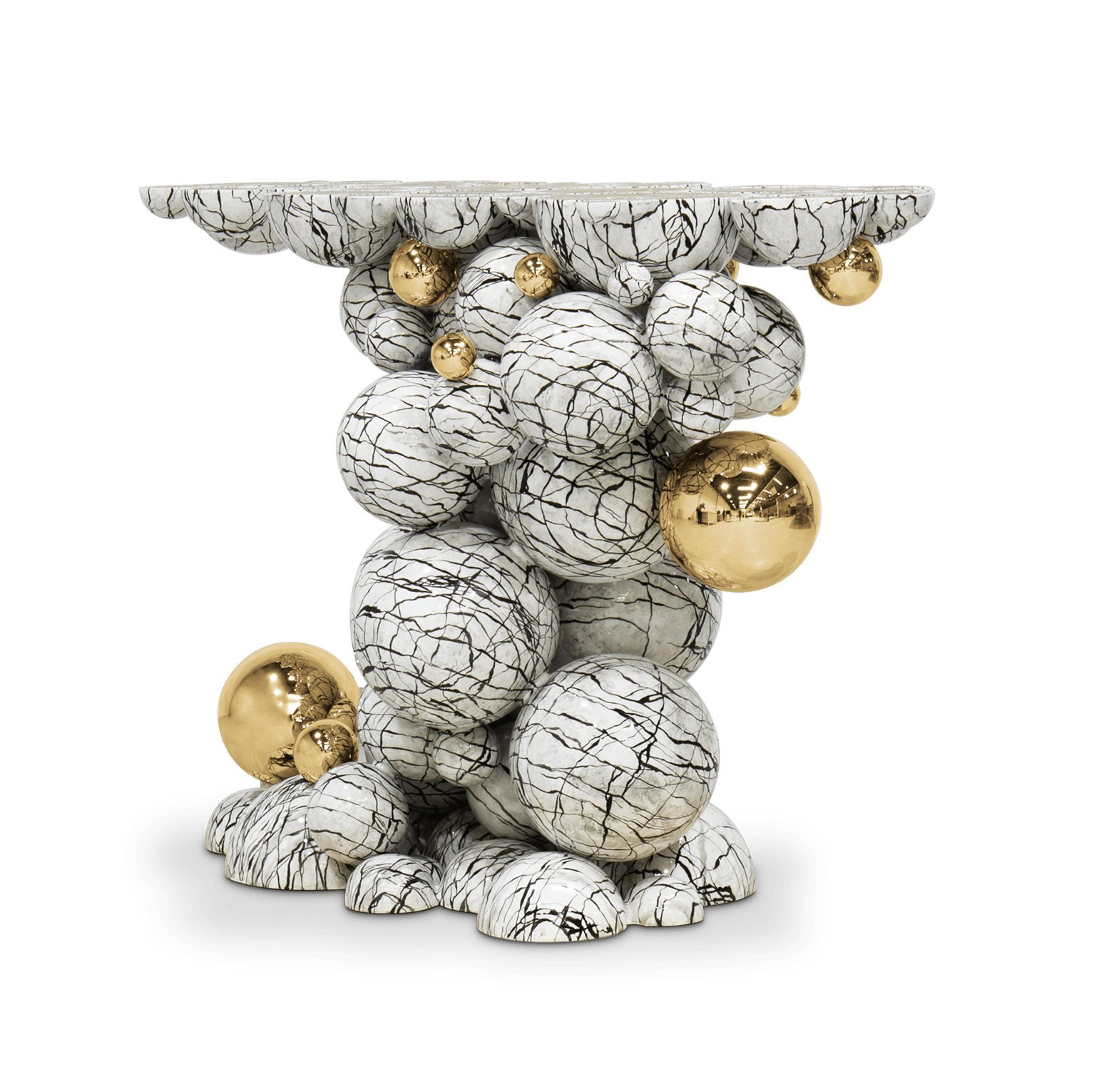 Orbit faux-marmer console