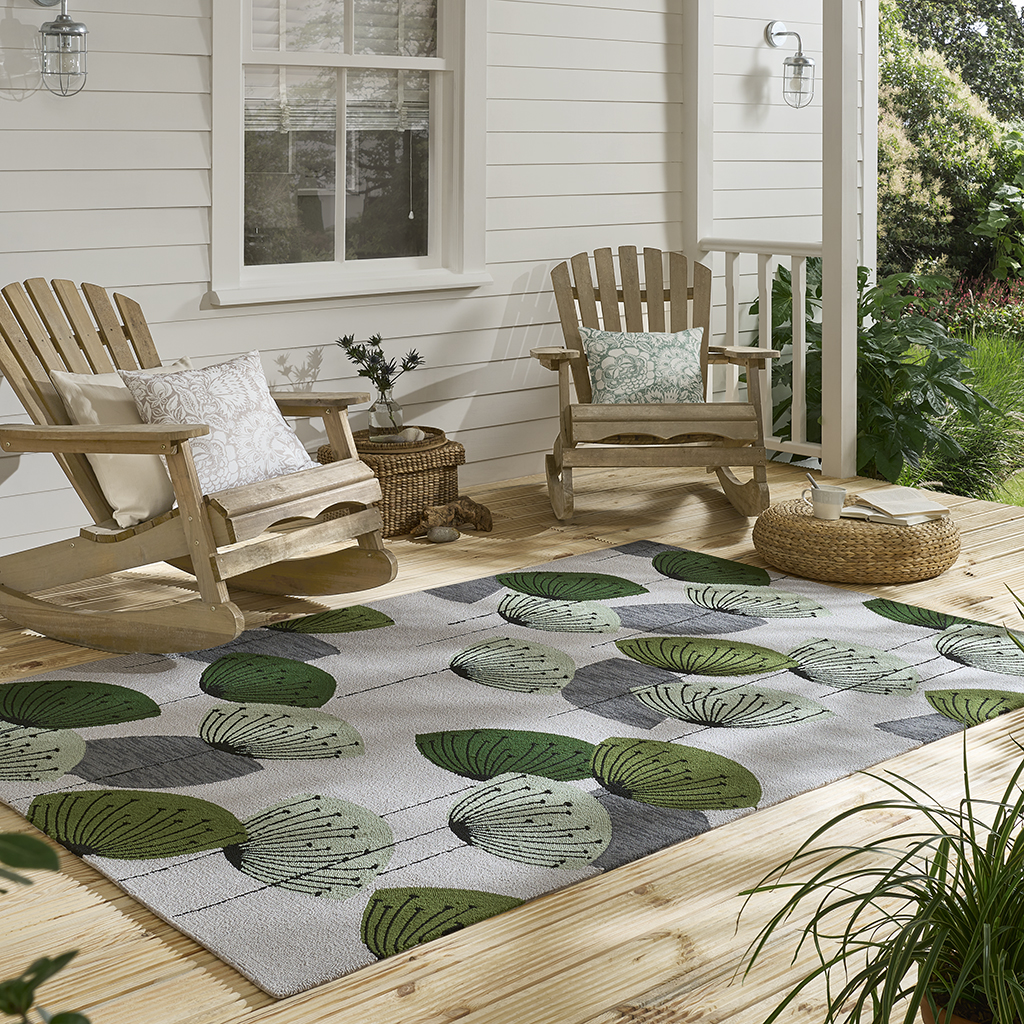 Dand. clocks bot. groen outdoor tapijt | Maat: 250 × 350 cm