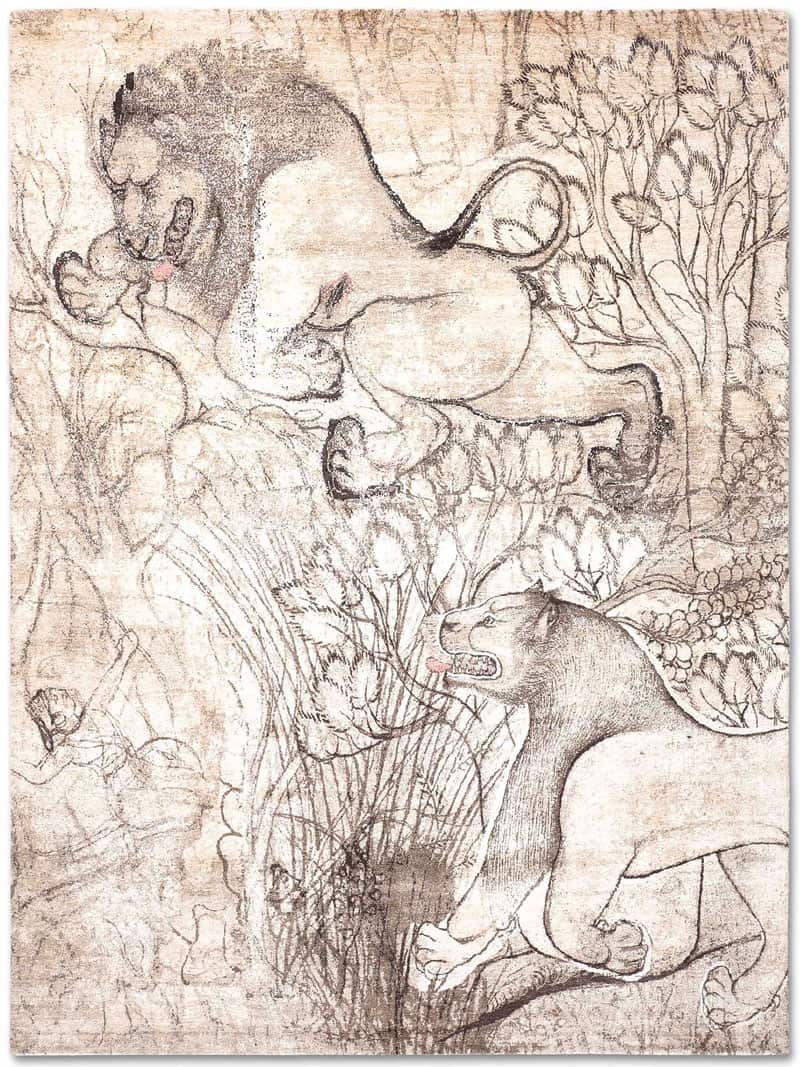 Two Lions handgeweven vloerkleed