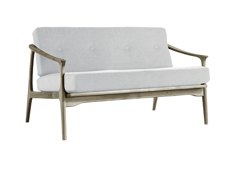 Quiete grijze massief walnoten bank