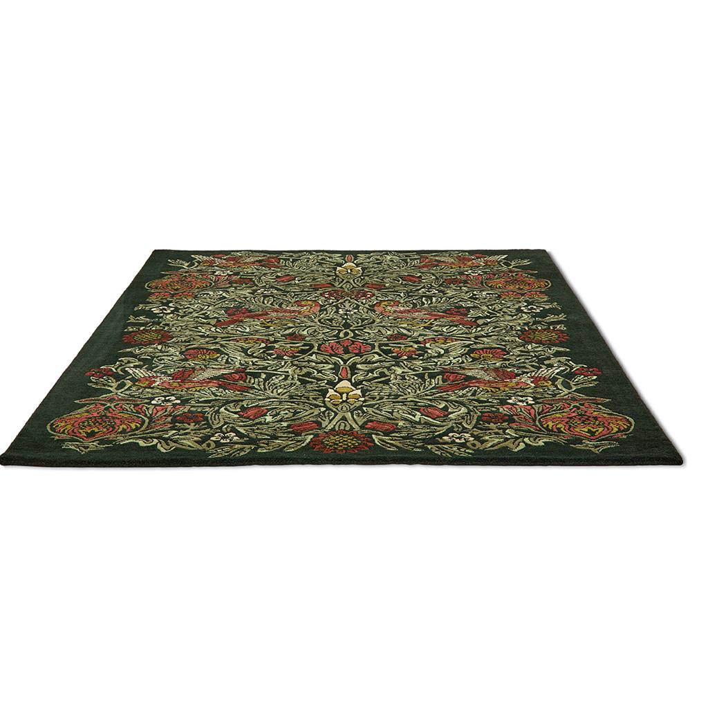 Bird tump groen wol tapijt | Maat: 140 × 200 cm