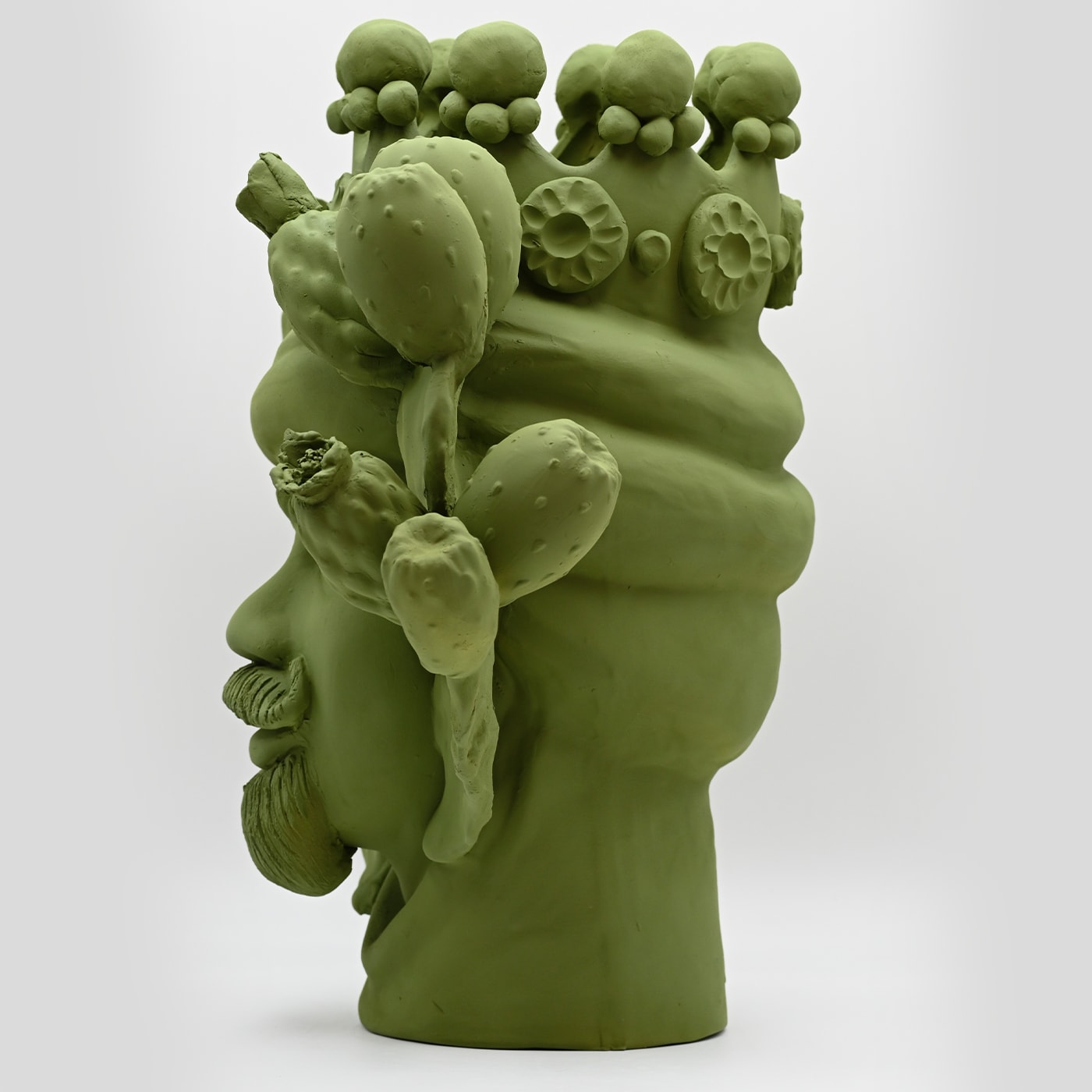 Moor's Head groene handgemaakte sculptuur