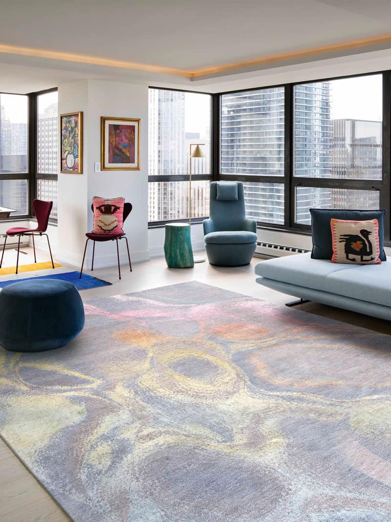 Pastel Sun handgemaakte luxe vloerkleed