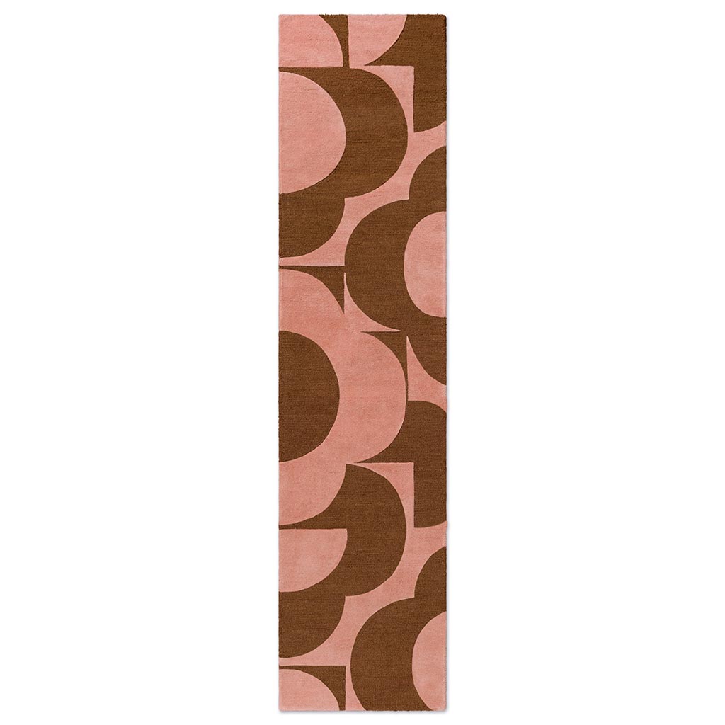 Prism Flower Pink/Terracotta vloerkleed | Maat: 67 × 230 cm