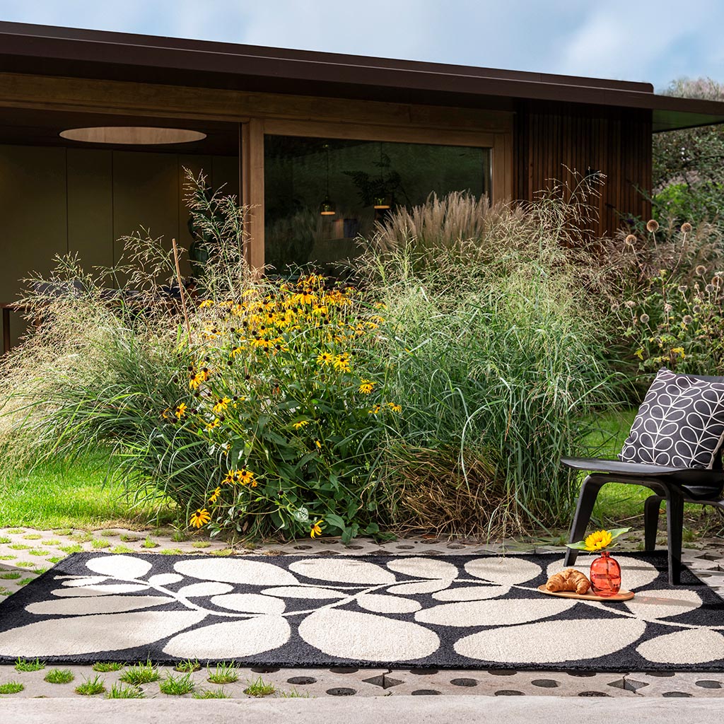 Sycamore zwart outdoor tapijt | Maat: 250 × 350 cm