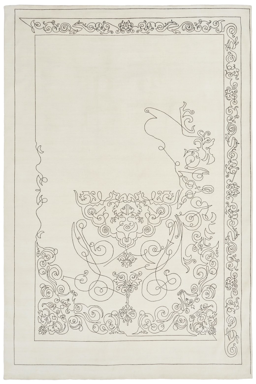 One-stroke handgeweven tapijt