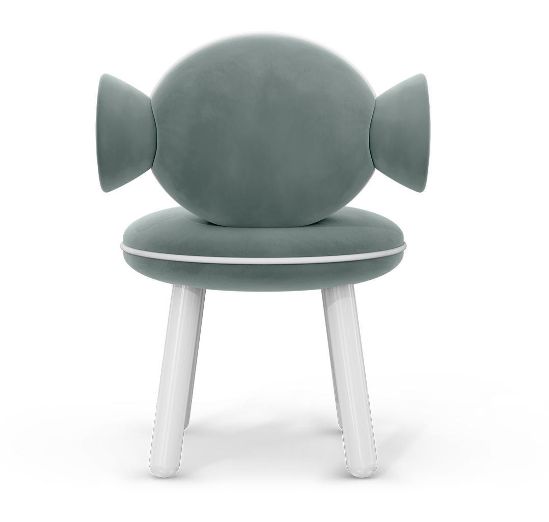 Lollipop blauwe poefstoel