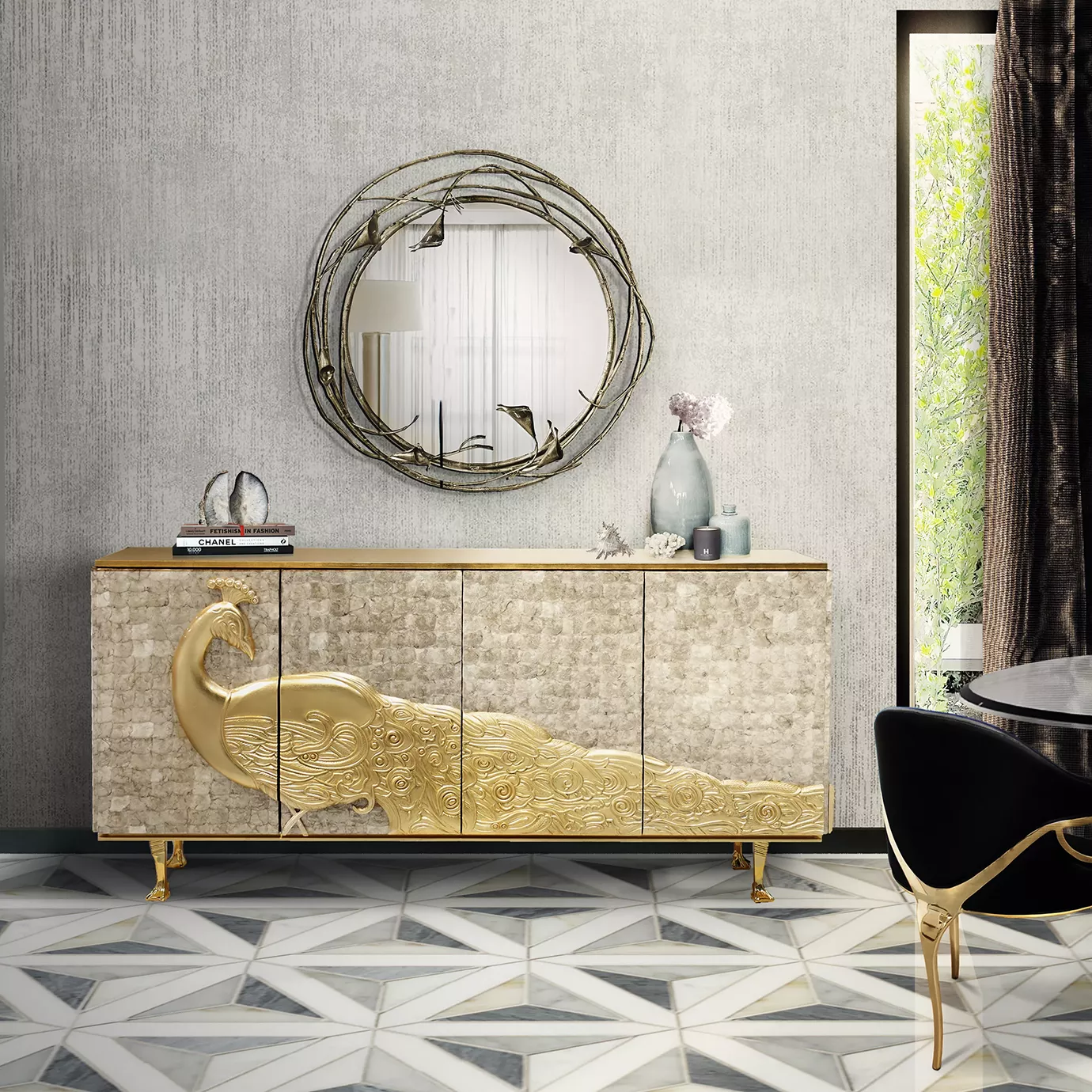 Camilia parelmoer kast