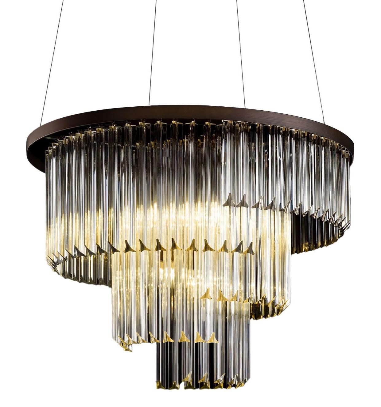 Moderne Ronde Triedro Glas Kroonluchter