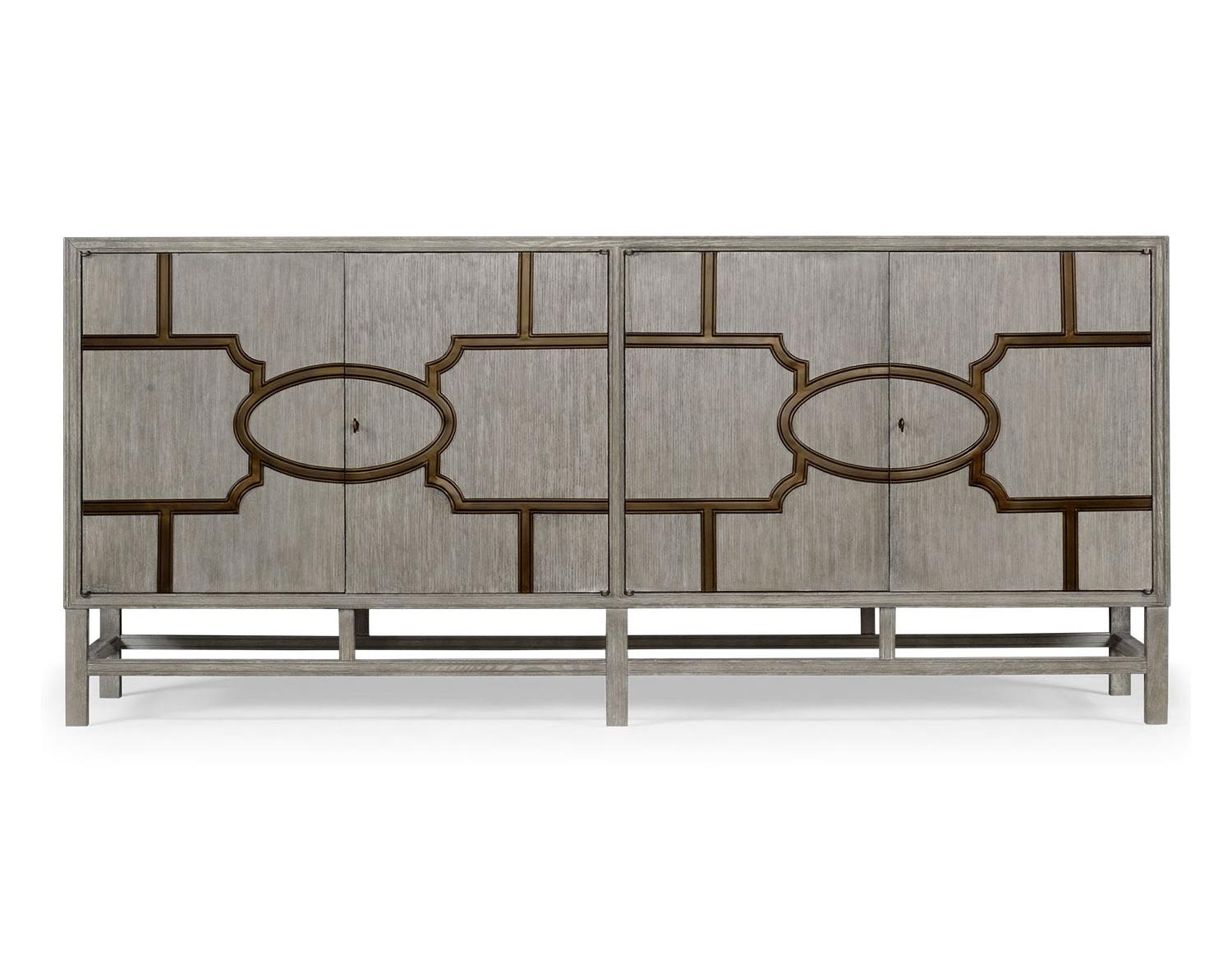 Hewlett Greyed Oak buffet met brons
