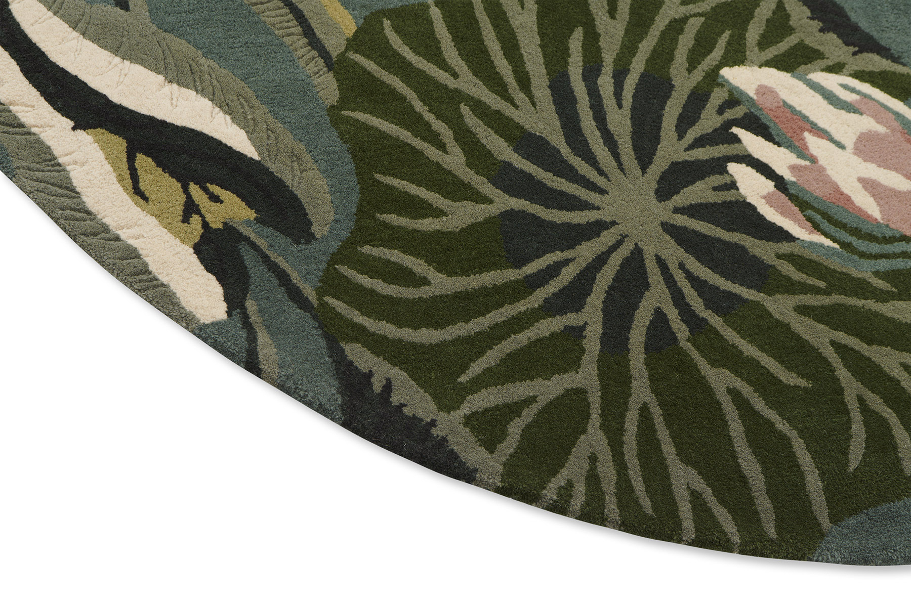 Waterlily midnight pond cirkel tapijt | Maat: Ø 150 cm