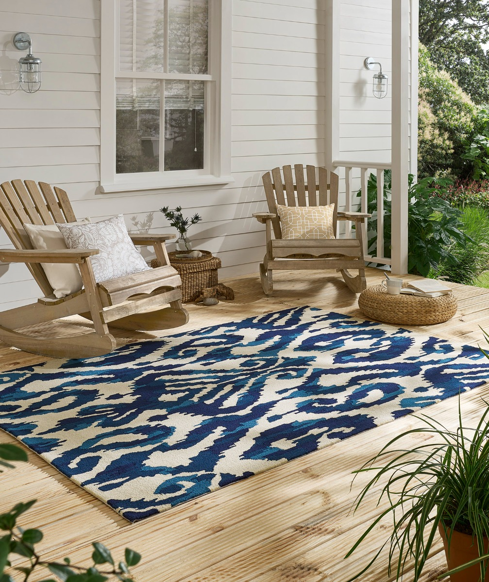 Kasuri indigo outdoor tapijt | Maat: 140 × 200 cm