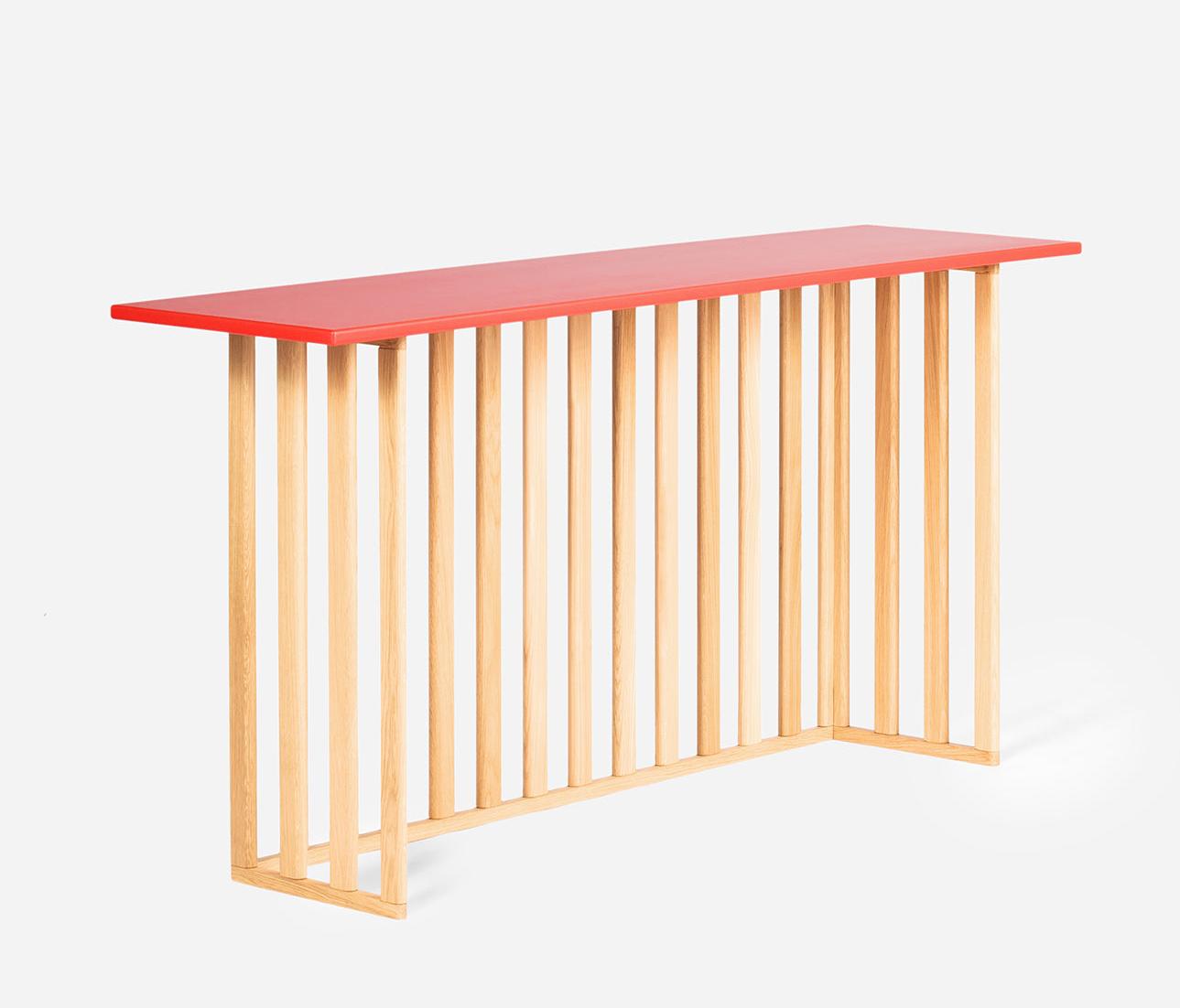 Roze hout consoletafel