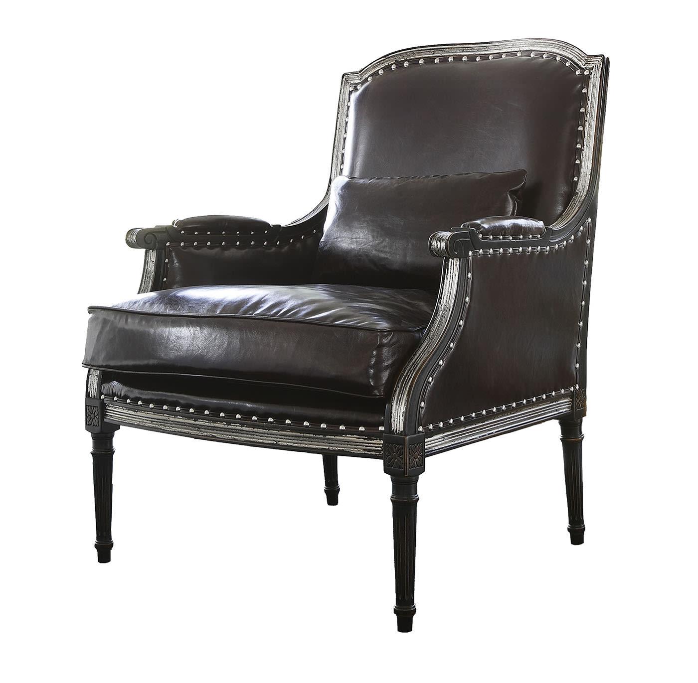 Fauteuil in zwart leer