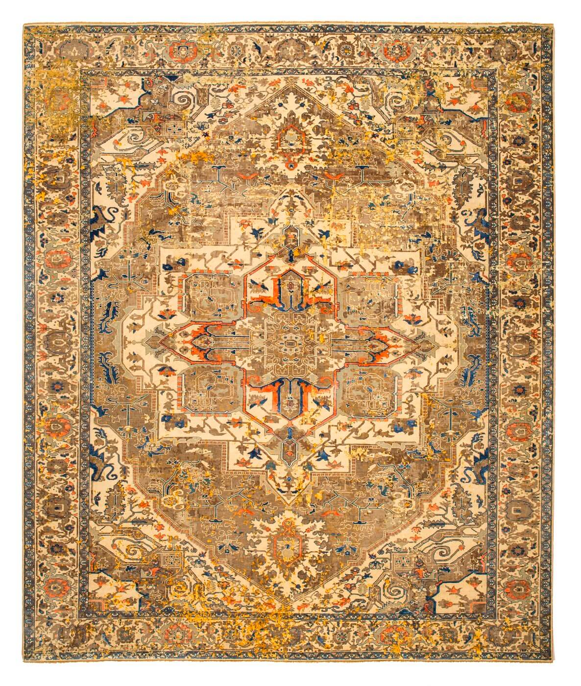 Serapi westminster artwork 21 beige oranje zijde vloerkleed