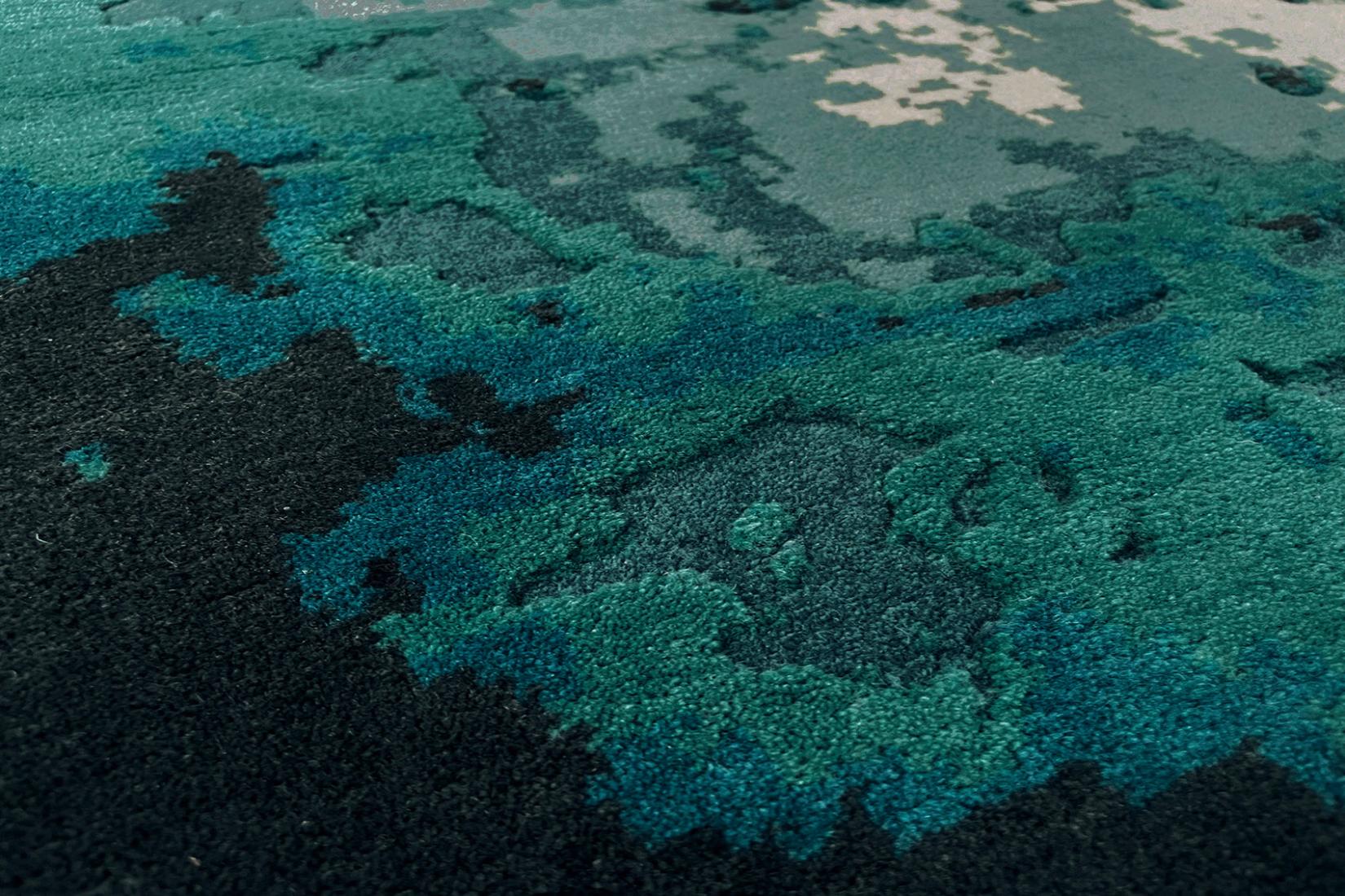 Dip Deep Turquoise tapijt | Maat: 170 × 240 cm