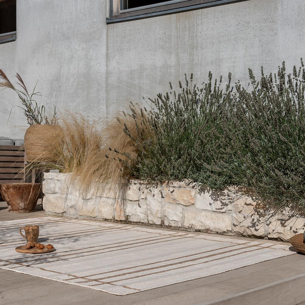 Zona sesam lijn outdoor tapijt | Maat: 250 × 350 cm