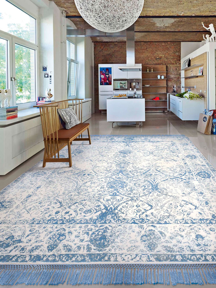 Lichtblauw luxe tapijt | Maat: 274 × 365 cm